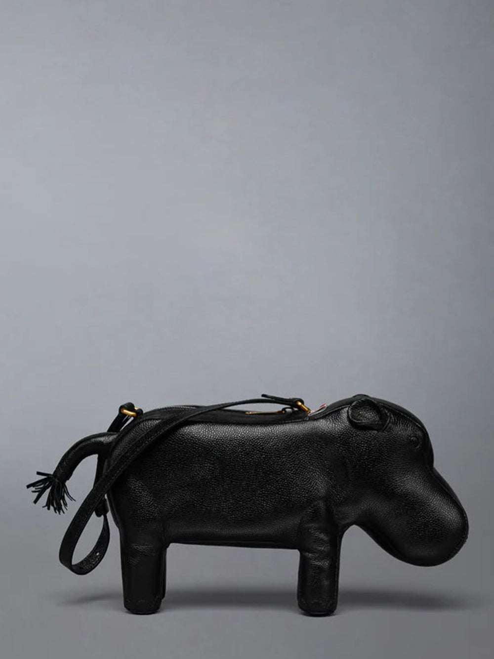 Pebble Grain Hippo Baguette Black