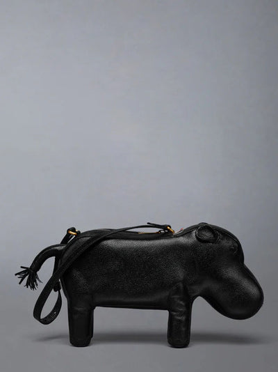 Pebble Grain Hippo Baguette Black