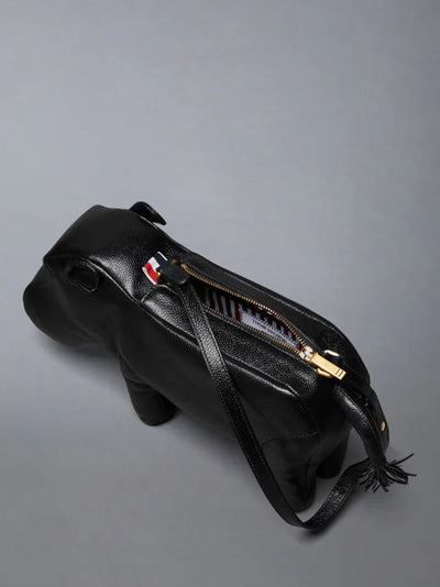 Pebble Grain Hippo Baguette Black