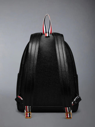 Pebble Grain Rwb Stripe Backpack Black