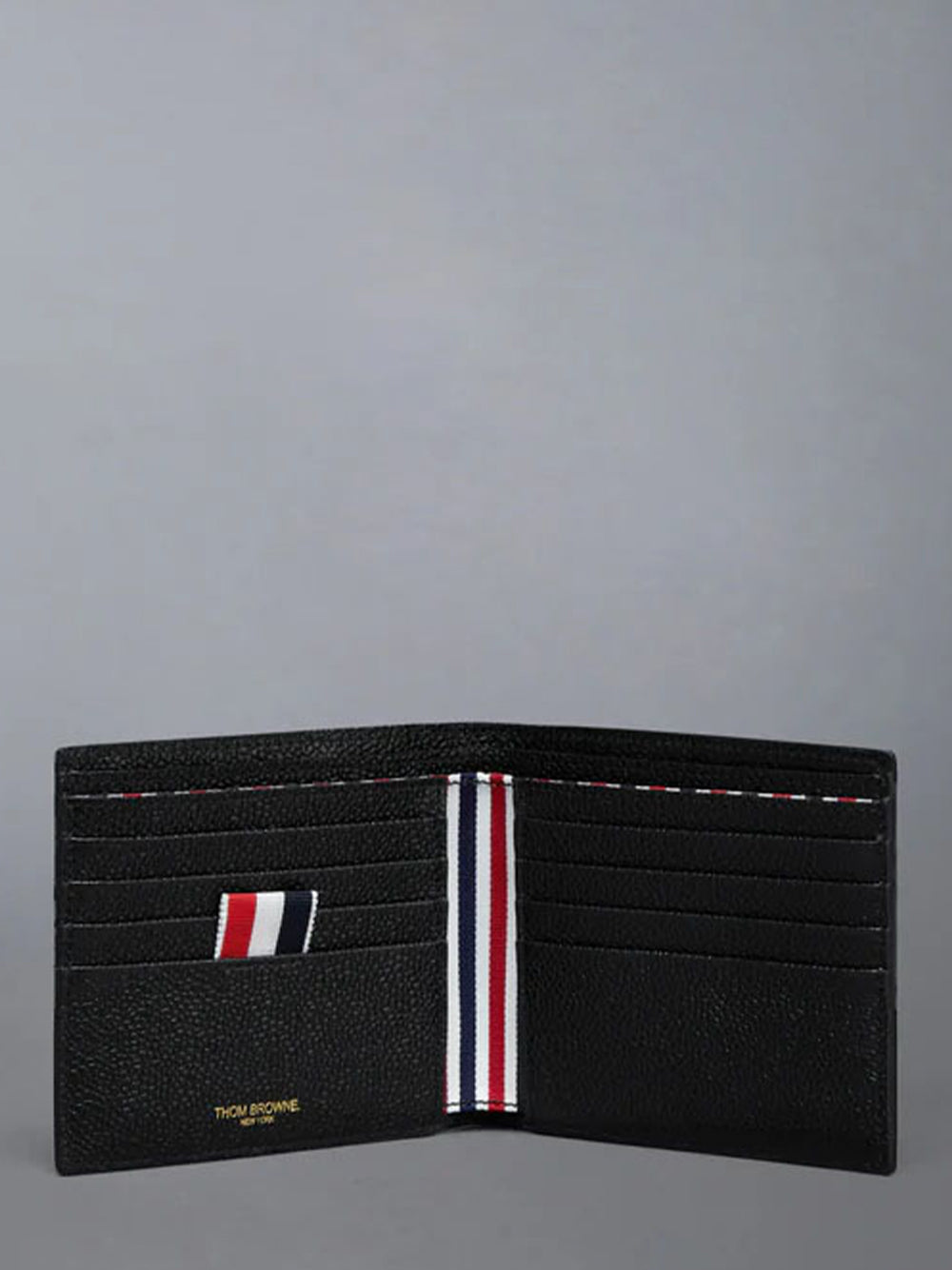 Pebble Grain Goose Embroidery Bilfold Black
