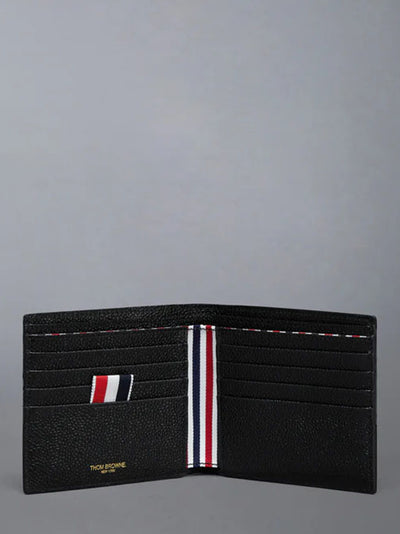 Pebble Grain Goose Embroidery Bilfold Black
