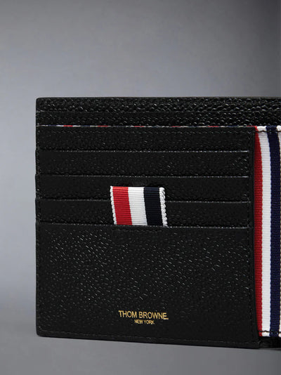 Pebble Grain Goose Embroidery Bilfold Black