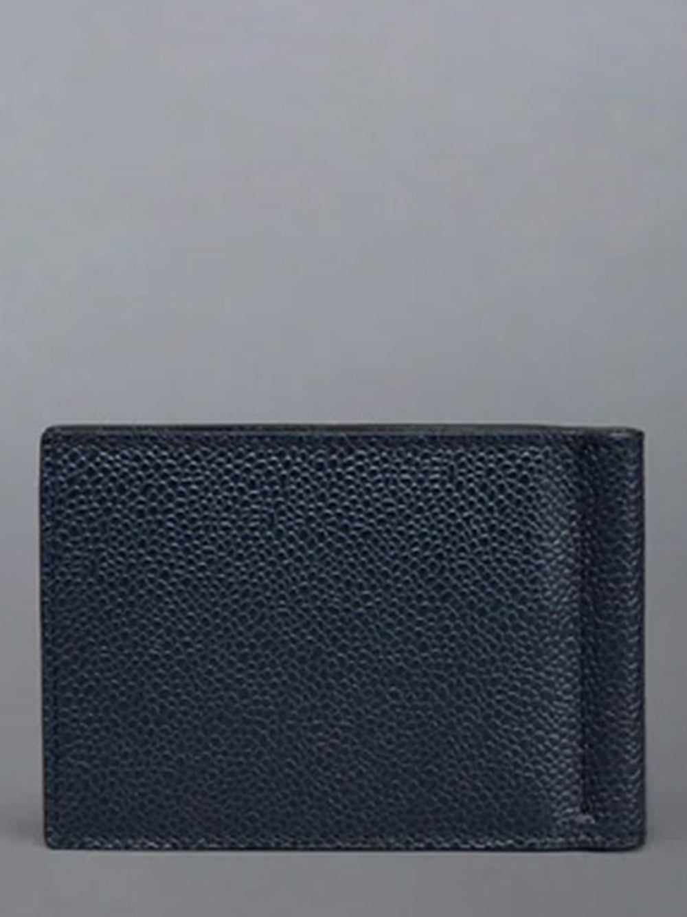 Pebble Grain 4-Bar Money Clip Wallet Navy