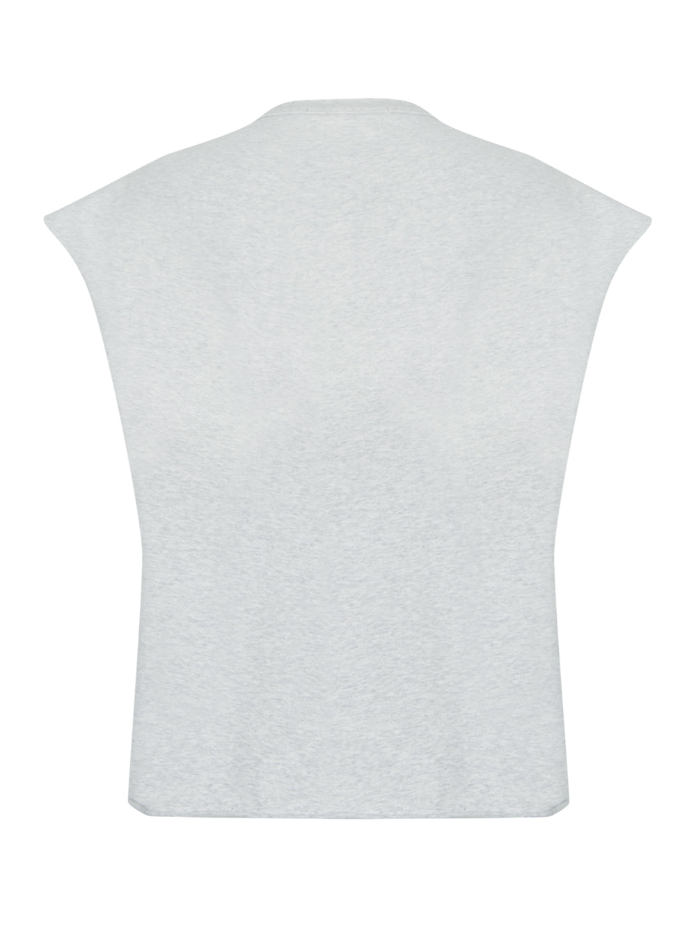 Unisex Distressed Logo Oversized Cotton Muscle Tee (Light Heather Grey)