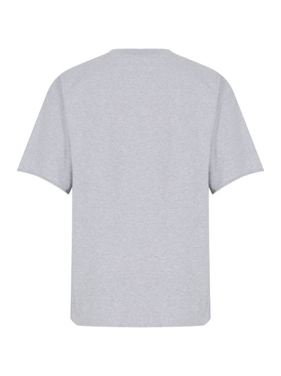 Men Cotton Boxy Logo T-Shirt (Light Heather Grey)