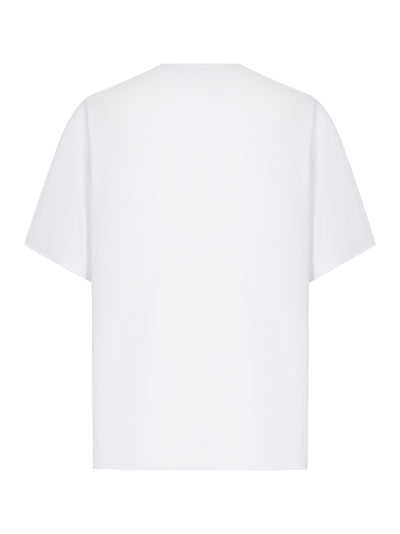 Men Cotton Oversized Logo T-Shirt (White)