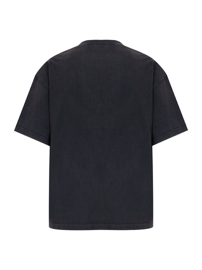 Men Cotton Oversized Logo Tee (Washed Black)