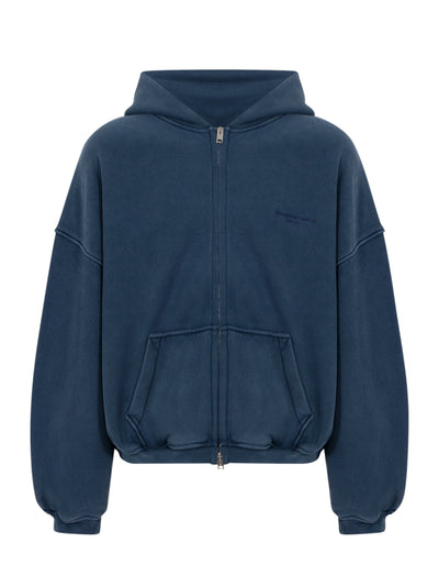 Zip Up Hoodie W/ Graphic Lo Washed Navy