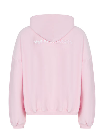 Men Cotton Logo Zip-Up Hoodie (Light Pink)