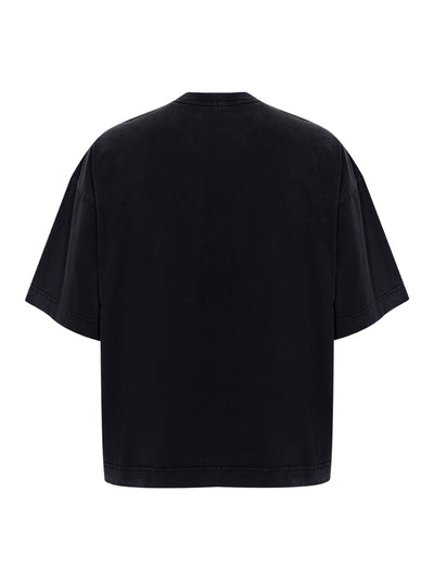 Unisex Washed Black Star Graphic Tee (Black)