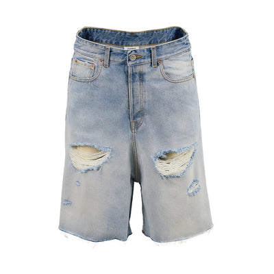 Destroyed Baggy Shorts Light Blue