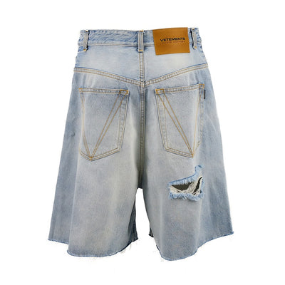 Destroyed Baggy Shorts Light Blue