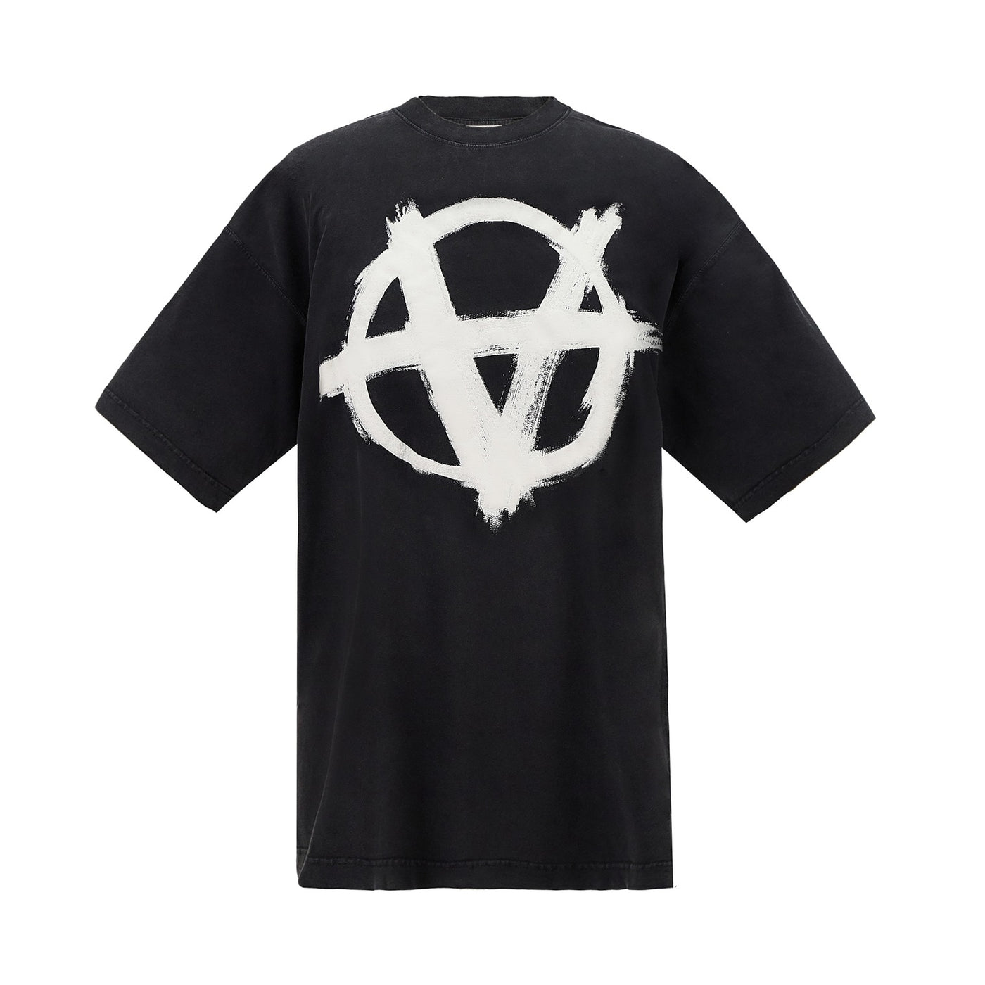 Reverse Anarchy T-shirt Washed Black/white