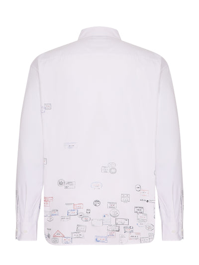 Passport Stamps Shirt White