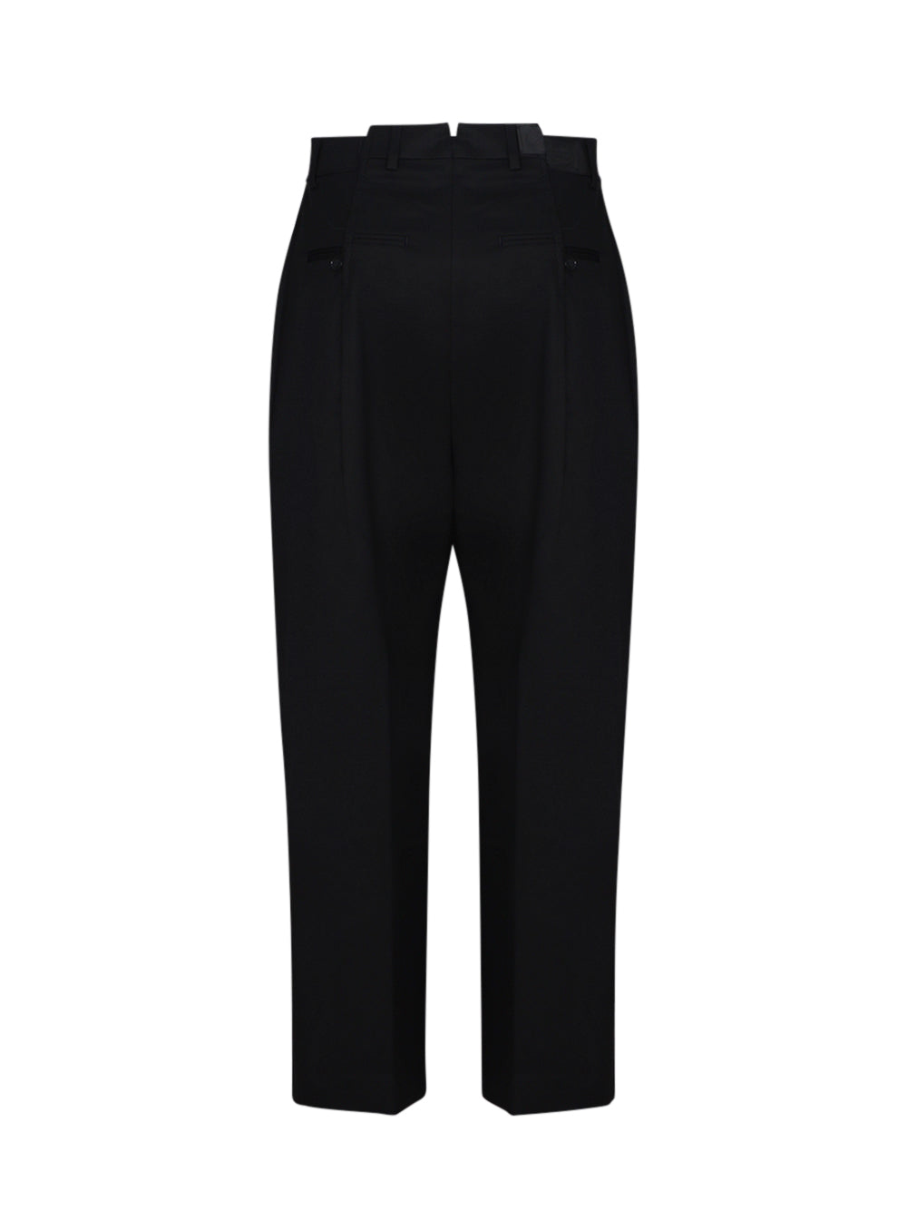 Cut Baggy Tailored Pants Black