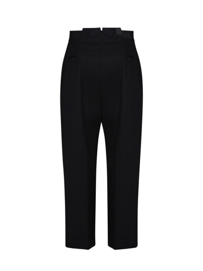 Cut Baggy Tailored Pants Black