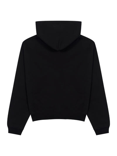Logo Fitted Zip-Up Hoodie (Black)