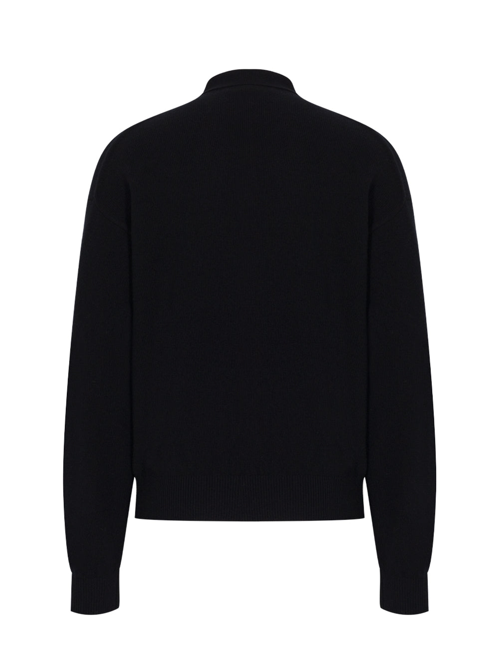 Ls Polo With Knit Logo Patch Black