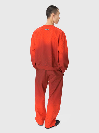 Moon Faded Fleece Sweatpants Red