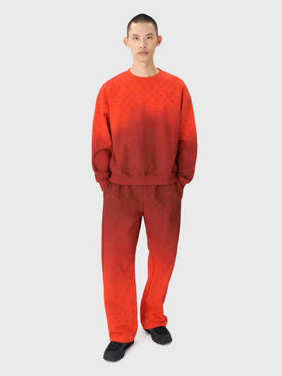 Moon Faded Fleece Sweatpants Red