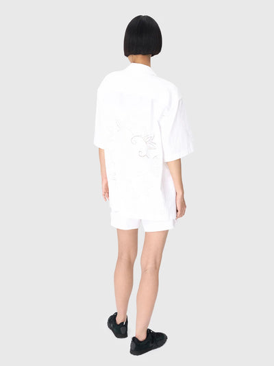 Regenerated Household Linen Shorts White