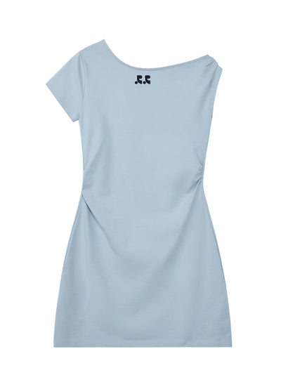 Unbalance Jersey Dress (Sky Blue)