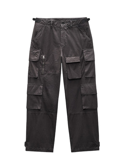 Union Relaxed Straight Cotton Cargo Pants (Dark Grey)
