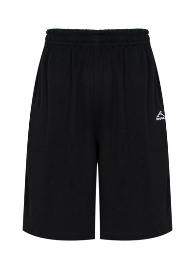 Unisex Athletic Mesh Logo Basketball Shorts (Black)