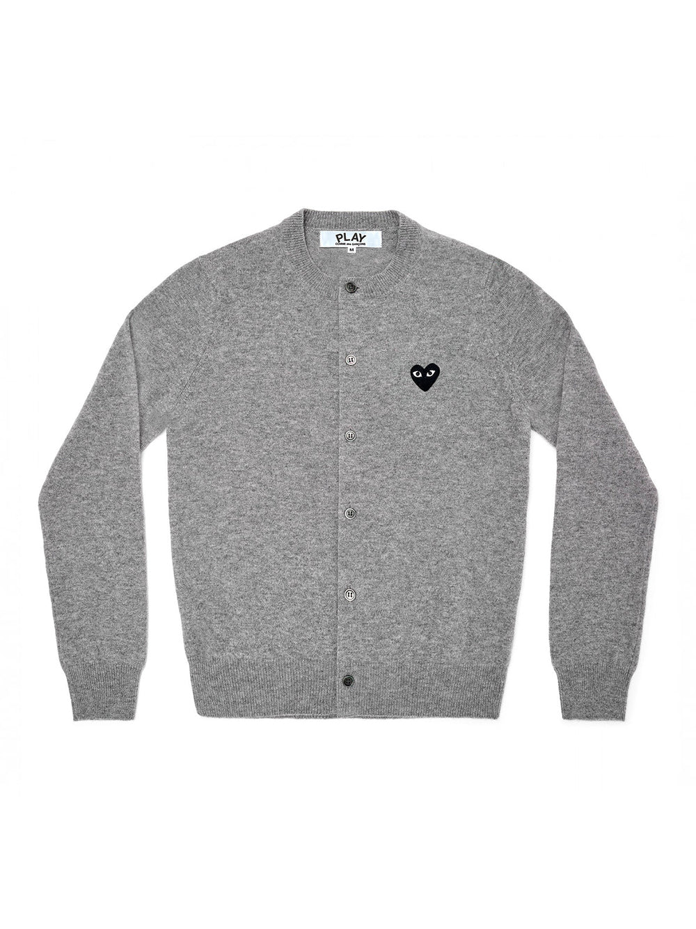 Unisex Black Heart Cardigan (Light Grey)