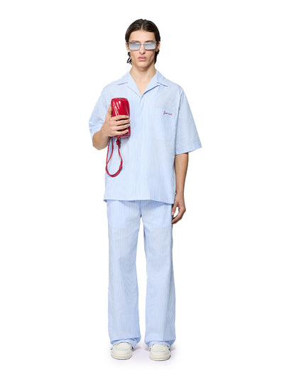 Unisex Logo Stripe Trousers (Blue)