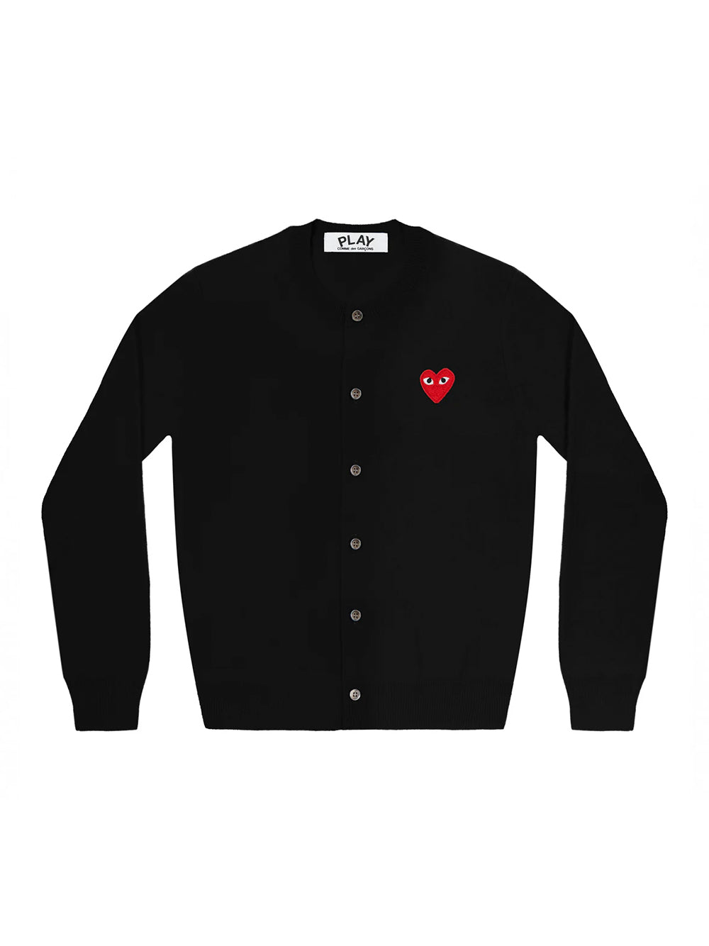 Unisex Red Heart Cardigan (Black)
