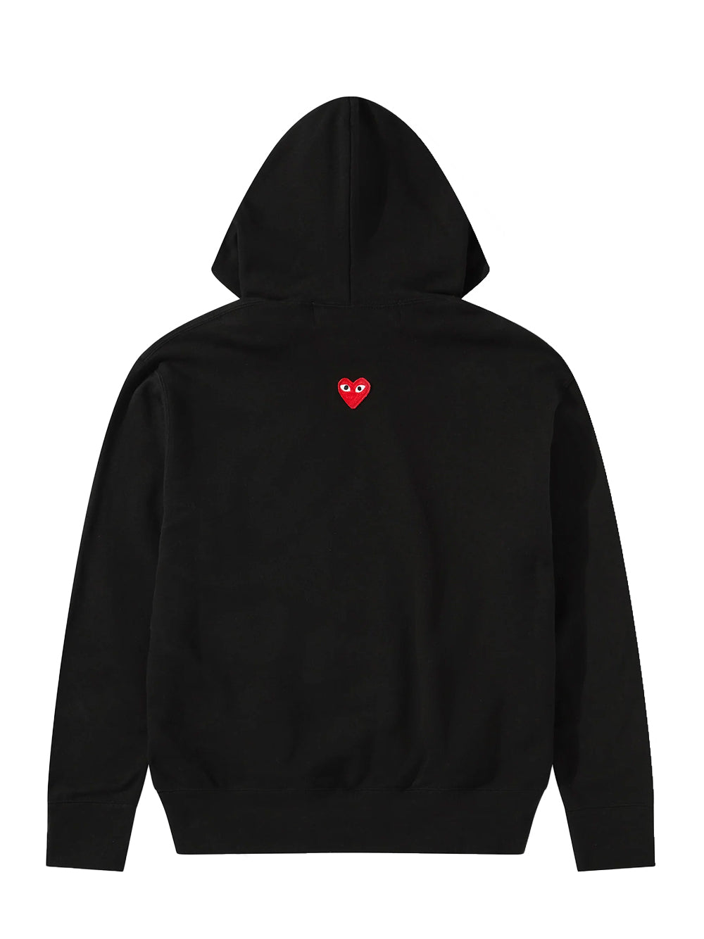 Unisex Reverse Red Heart Zip Hooded Sweatshirt (Black)