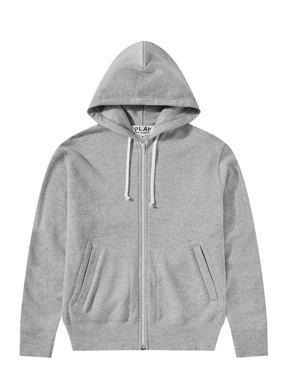 Unisex Reverse Red Heart Zip Hooded Sweatshirt (Grey)