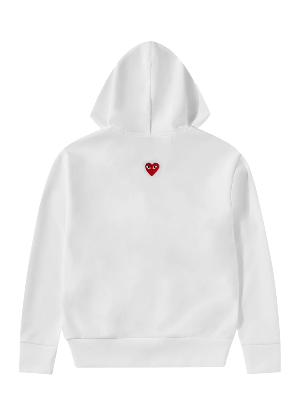 Unisex Reverse Red Heart Zip Hooded Sweatshirt (White)