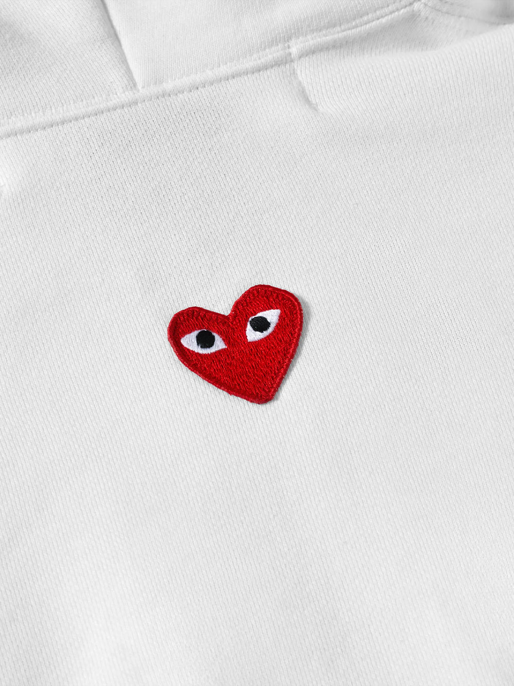 Unisex Reverse Red Heart Zip Hooded Sweatshirt (White)