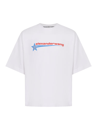 Unisex Washed Black Star Graphic Tee (White)