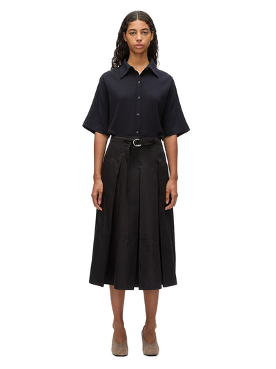 Utility Pleated Skirt With Belt (Black)