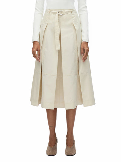 Utility Pleated Skirt With Belt (Stone)