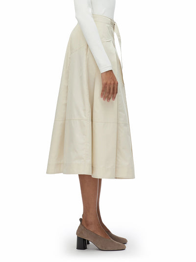 Utility Pleated Skirt With Belt (Stone)