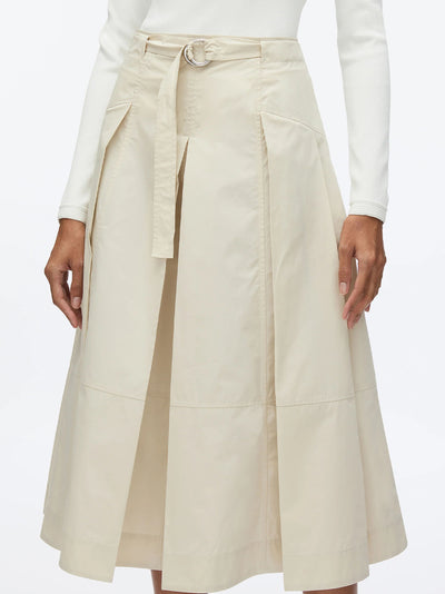 Utility Pleated Skirt With Belt (Stone)