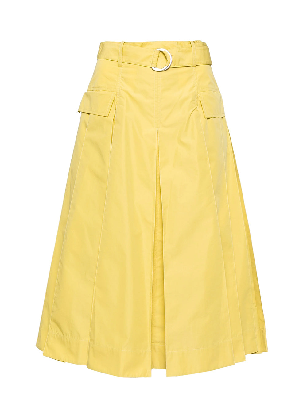 Utility Poplin Midi Skirt (Chartreuse)