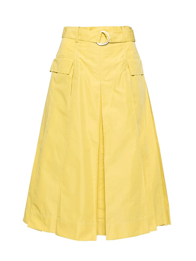 Utility Poplin Midi Skirt (Chartreuse)