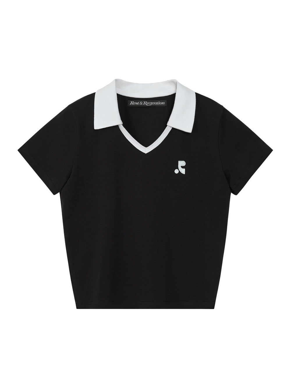 V-Neck Collar Top (Black)
