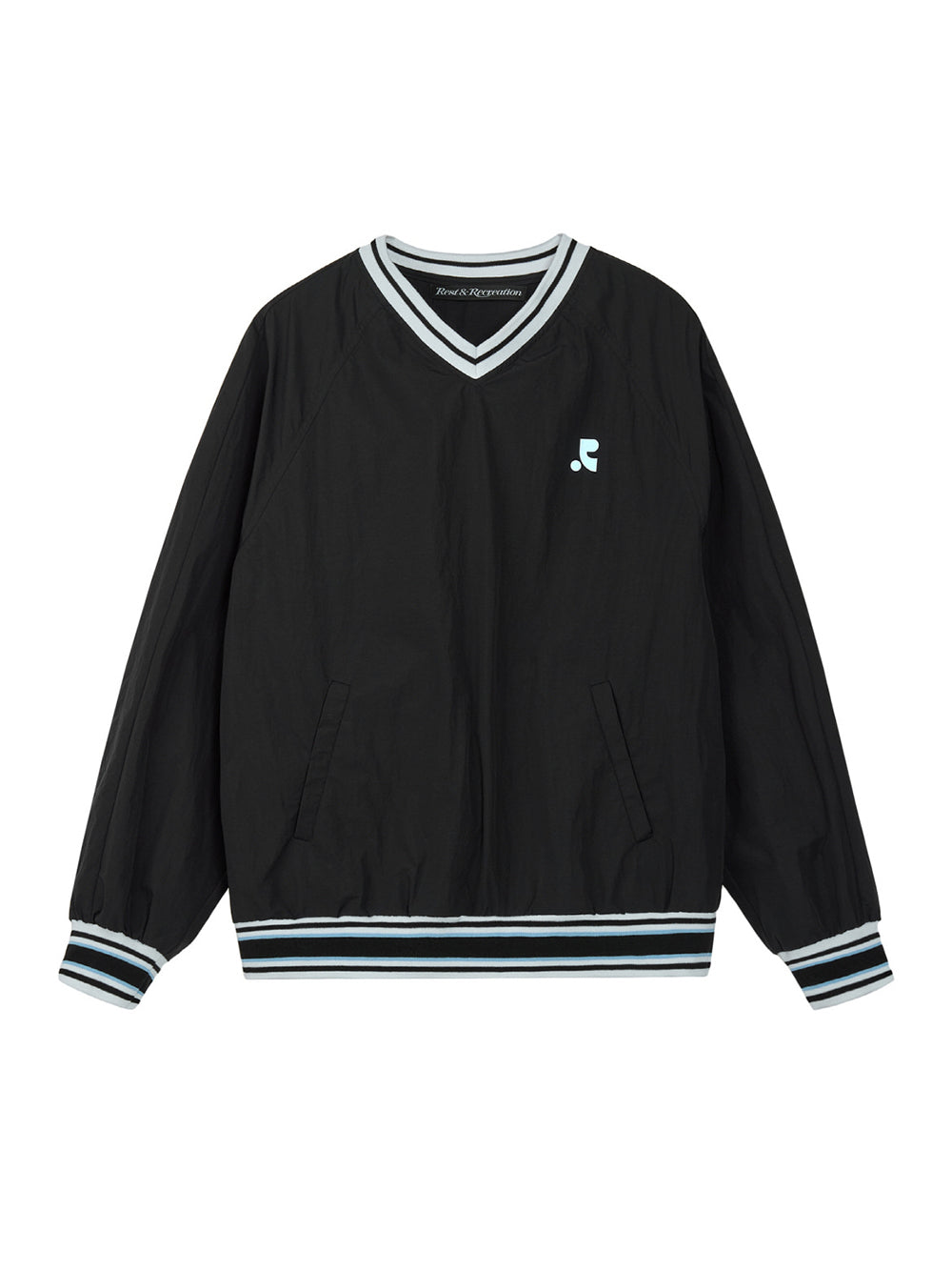 V-Neck Wind Shirt (Black)