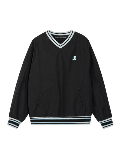 V-Neck Wind Shirt (Black)