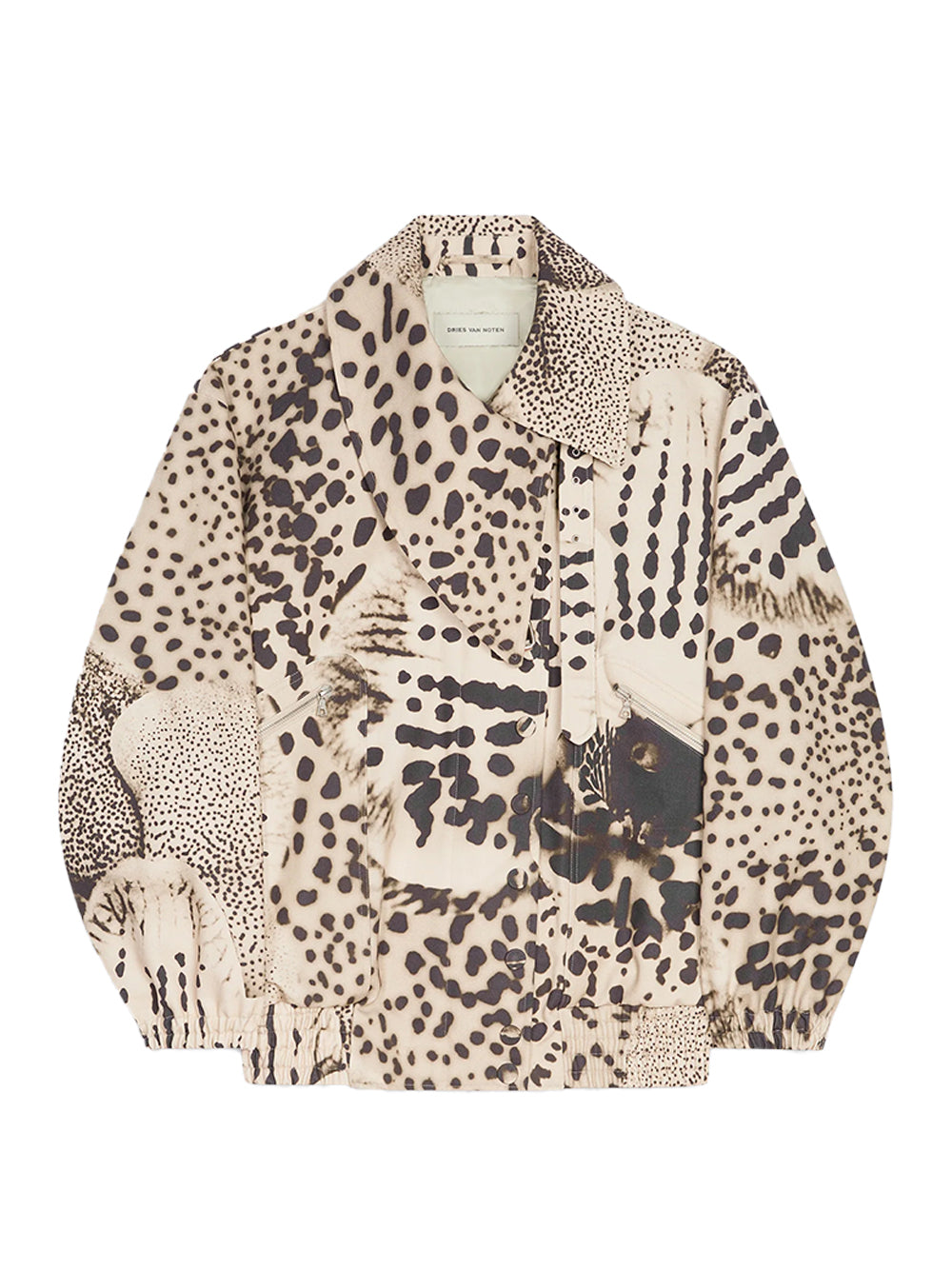 Printed Cotton Bomber (Black)