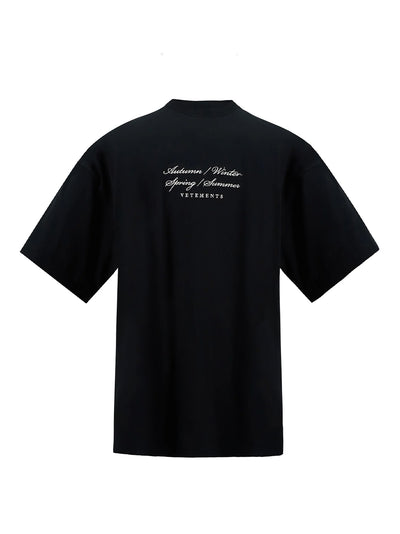 4 Seasons Embroidered Logo T-shirt (Black)