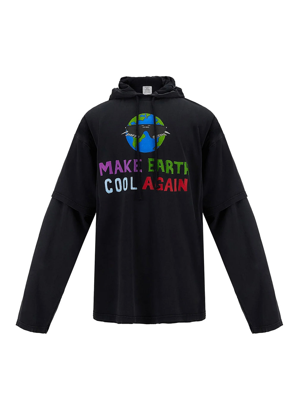 Cool Earth Hooded Longsleeve (Washed Black)