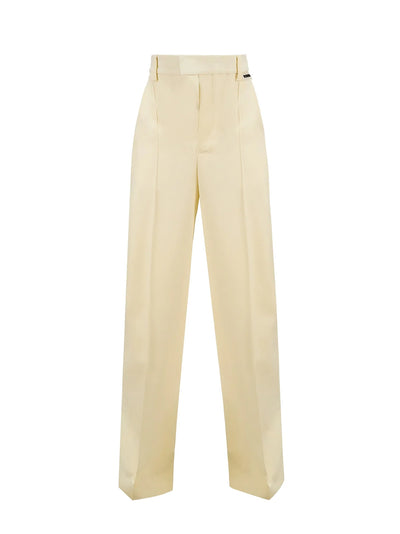 Wide Leg Tailored Pants (Cream)